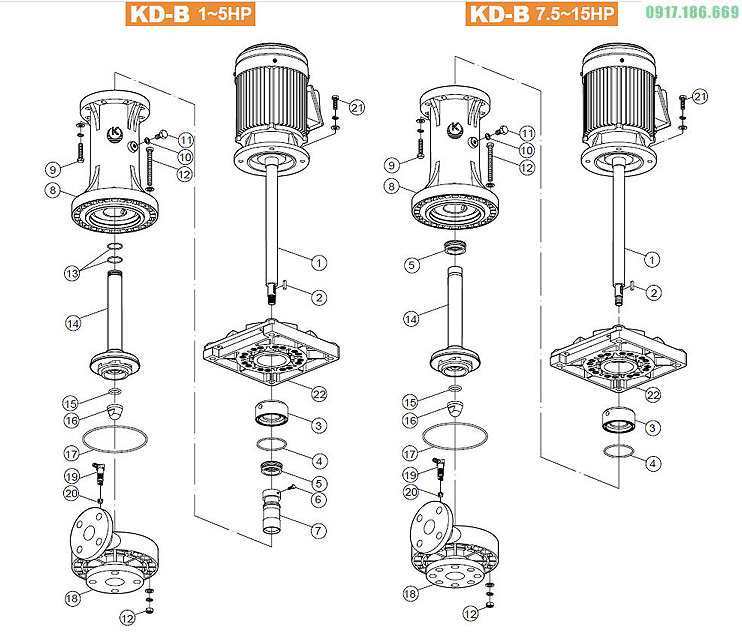 Máy bơm dập khói, dập khí, dập mùi KD50-VK35
