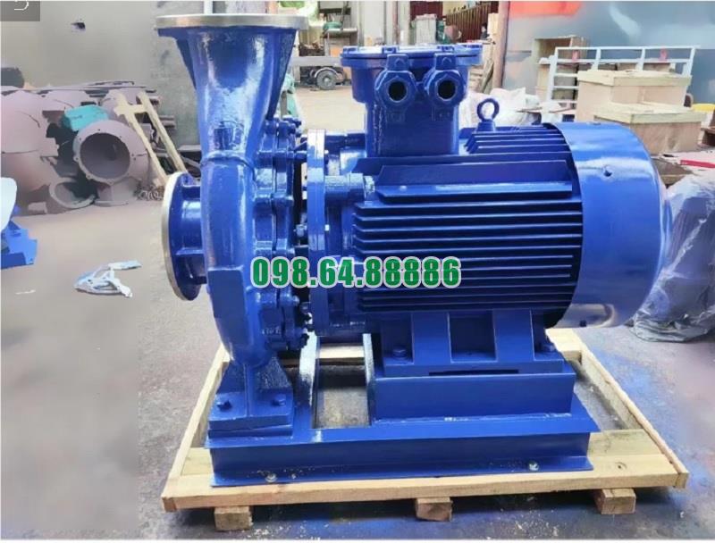 Bơm li tâm trục ngang SLW100, máy bơm ISW100-160-I động cơ 22 kw năng suất 75%