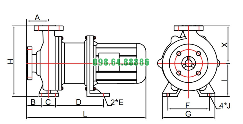 Bơm li tâm dẫn động từ lòng bơm được lót nhựa QB32-20-130