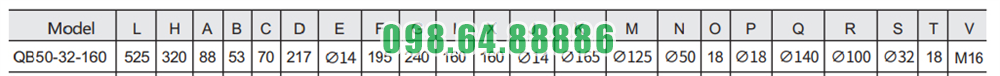 Bơm li tâm dẫn động từ lòng bơm được lót nhựa QB50-32-160